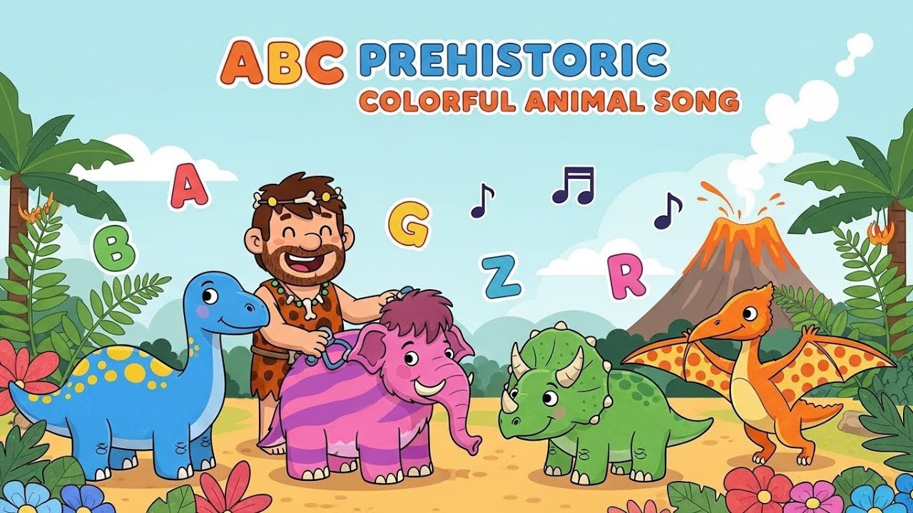 Песенка про доисторических красочных животных в алфавитном порядке | Пещерный врач и больные живо...