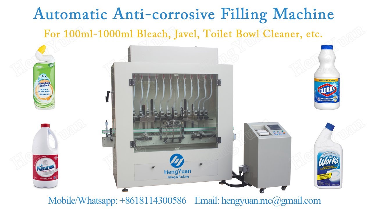 Automatic Anti corrosive Toilet bowl cleaner Filling Machine YouTube