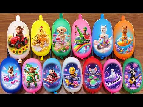 Making Slime with Funny Balloons: Learn Colors & Surprise Animals | Satisfying ASMR | Part 3