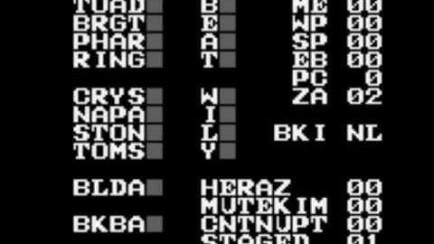 Mega Man IV - Debug Menu