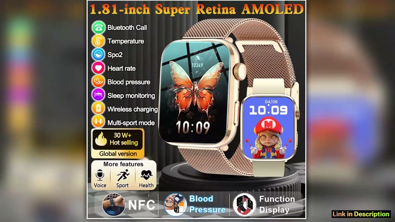 Smart Watch Watch Global Version Men Women HD AMOLED Display Heart Rate Bluetooth Call GPS Track Wa