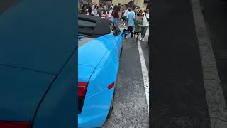 Blue Lamborghini Miami Car Show Super Car Saturday Miami Florida Usa