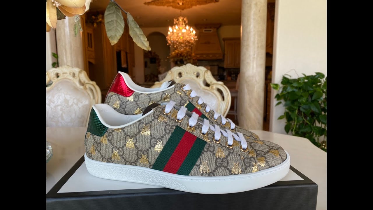 Gucci Ace Bee Sneakers Unboxing ? - YouTube