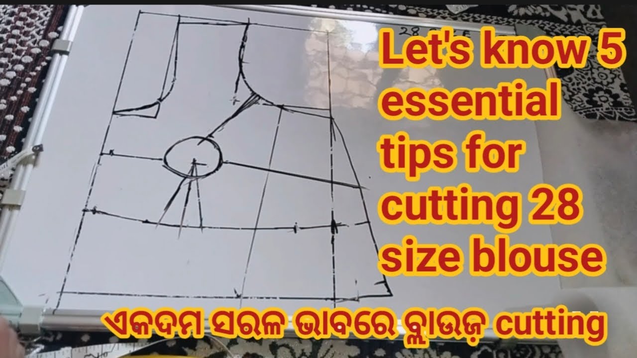 Stitching Theory Class-6// 28 size 4 tucks blouse cutting tips and tricks. Blouse cutting gragh. 