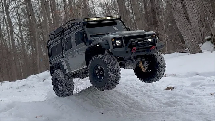 TRAXXAS TRX4 DEFENDER SNOW TRAIL, BRITTON TRACT #traxxas #trx4 #defender #snow #4k #d110 #winter