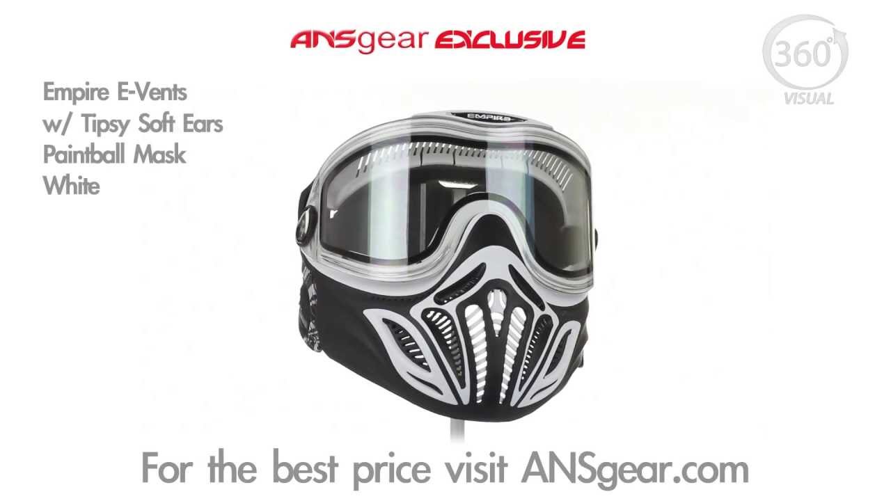 Empire EVents Paintball Mask w/ Tipsy Soft Ears White Visual 360