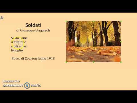 Soldati Di Ungaretti Spiegazione Youtube