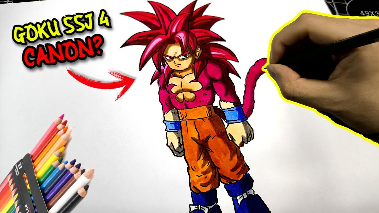 como DIBUJAR a GOKU SUPER SAIYAN 4 de DRAGON BALL DAIMA fácil PASO a ...