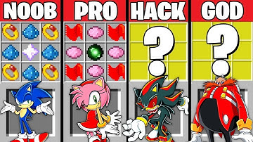 Minecraft Battle: SONIC CRAFTING CHALLENGE ~ NOOB vs PRO vs HACKER vs GOD - SONIC EXE Animation