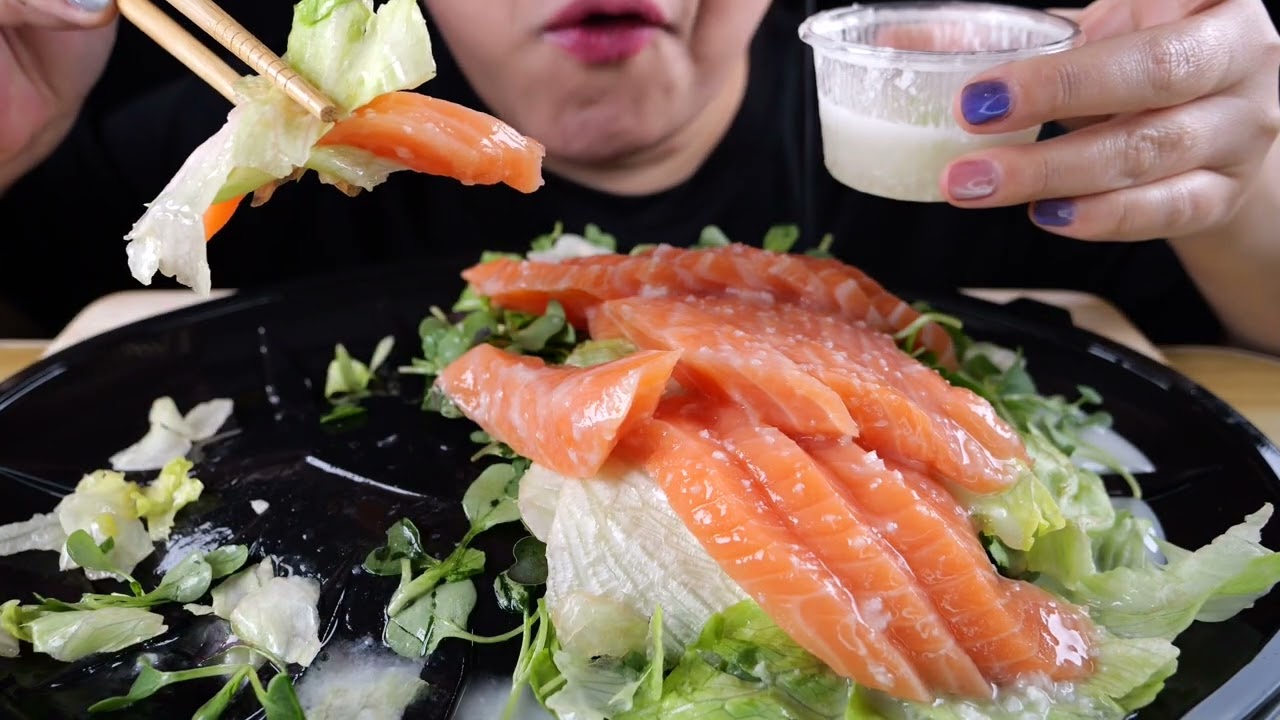 ASMR MUBANG 연어샐러드 먹방 EATING SOUND