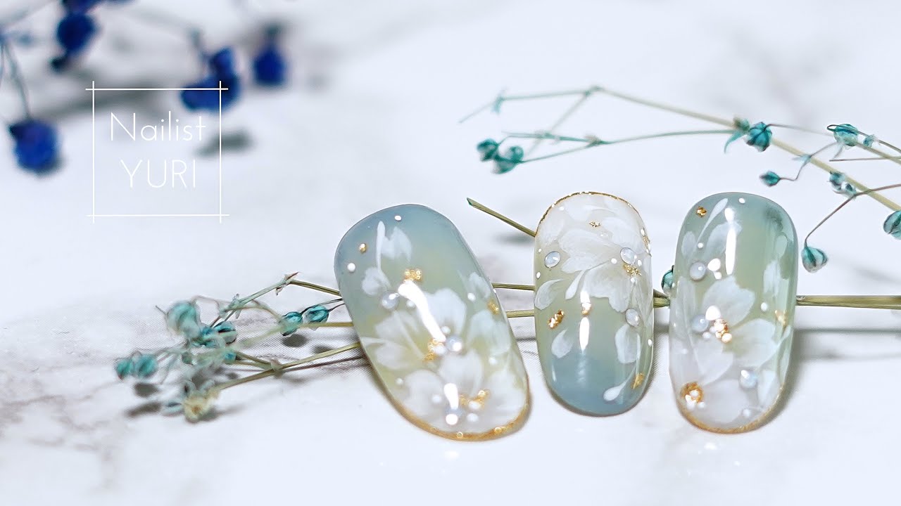 【ネイル】【上級者ネイル】ピンクより白がおすすめ♡大人の桜ネイル