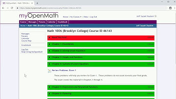 MyOpenMath Course Navigation