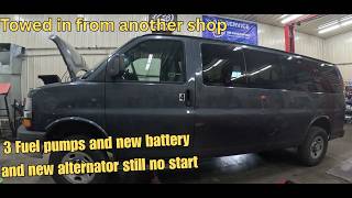 Towed in from another shop. CRANK NO START. Had 3 fuel pumps installed at other shop. CAN WE FIX IT