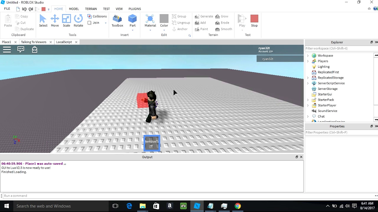 Remove Tool Roblox Scripting Tutorial Youtube - roblox studio scripting removing chat and backpack