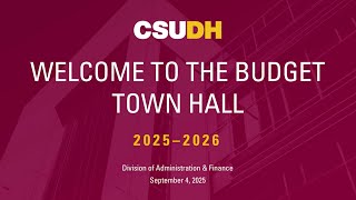 2025-2026 Budget Town Hall Meeting