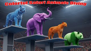 ABC Colorful Safari Animals Diving Song | Nursery Rhymes | ABC Songs | ABC Animals Sounds Wealth