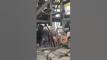 High temperature forging of a giant rectangular iron block!