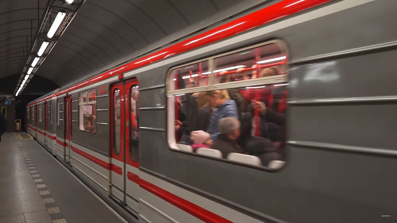 Czech Republic, Prague, metro night ride from Můstek to Florenc