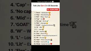 Talk Like Gen-Z in 30 Seconds! 🔥 16 Viral English Slang Words #shorts #learnenglish #genz