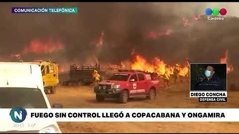 Fuego sin control llegó a Copacabana y Ongamira