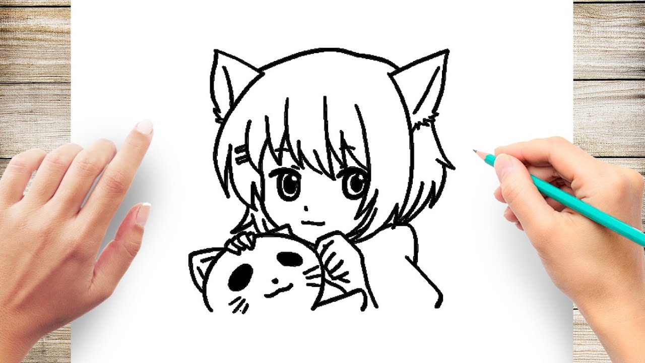 How to draw a anime cat girl Step by step anime drawingEasy drawings for  beginners Drawing Kawaii  YouTube