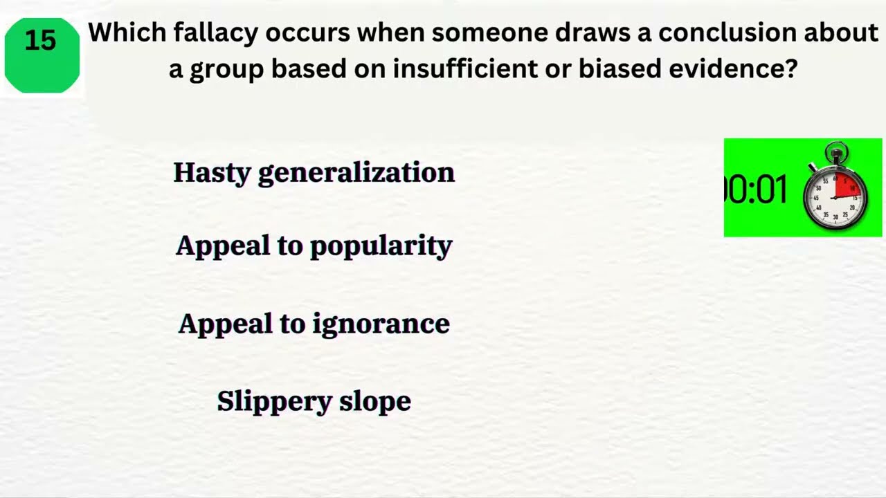 logic fallacy questions and answers A.A.U 2016