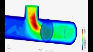 T-Pipe Injected Fluid Simulation