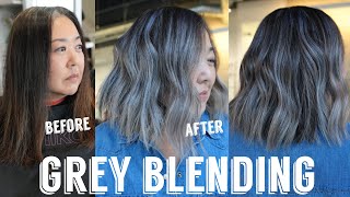 Hair Transformations with Lauryn: Grey Blending on Dark Asian Hair Ep. 182