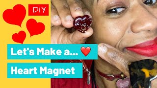 Craft Idea - Heart ️  Magnet | Heart Magnets | Easy Magnets to Make | Dollar Tree Easy Crafts