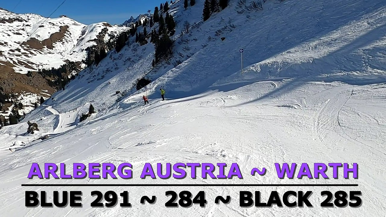 Skiing Warth Schrocken Arlberg Austria - Blue 291, 284, Black 285 GoPro HD March 2025