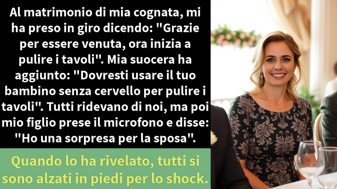 Al matrimonio di mia cognata, mi ha preso in giro dicendo  'Grazie per essere venuta