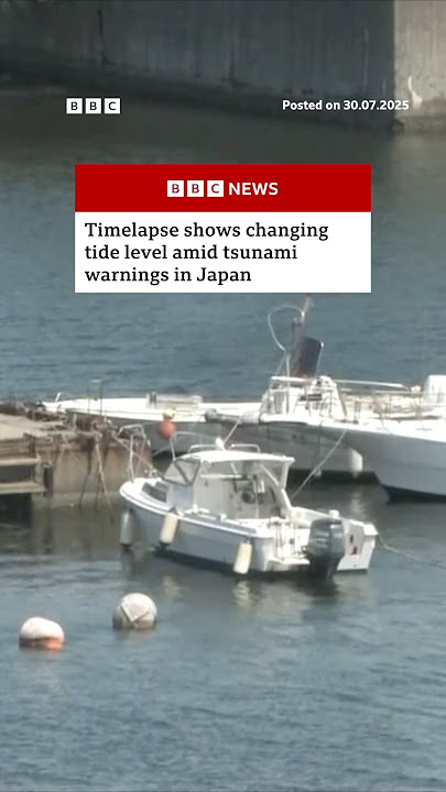 Timelapse shows changing tide level amid tsunami warnings in Japan. #Tsunami #Japan #BBCNews