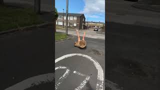 Woman Sits Down, Wicker Chair Instantly Breaks