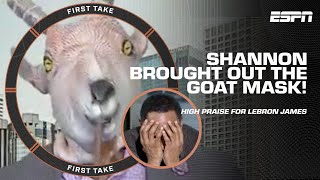 Shannon BREAKS OUT the GOAT mask to celebrate LeBron and Lakers InSeason tourney WIN  | First Take