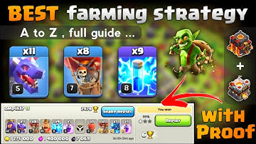 Th-10,11 farming strategy 2020 || No heroes army || No dark elixir startegy