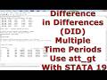 Difference-in-Differences (DID) with Multiple Time Periods Use att_gt With STATA 19