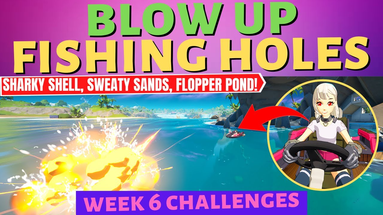 Blow Up Fishing Holes at Sharky Shell, Sweaty Sands, or Flopper Pond in
