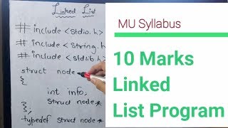 Program for Linked List Operation | 10 MARKS Question | Hindi