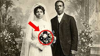 It was just a wedding photo until experts noticed the flowers the bride was holding