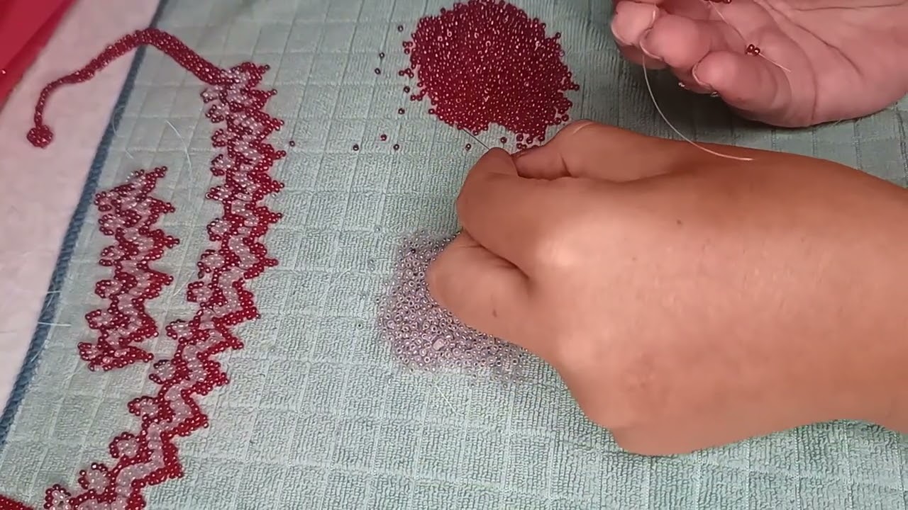 tehnica netting / colier din mărgele de nisip @AnaMihaBiju