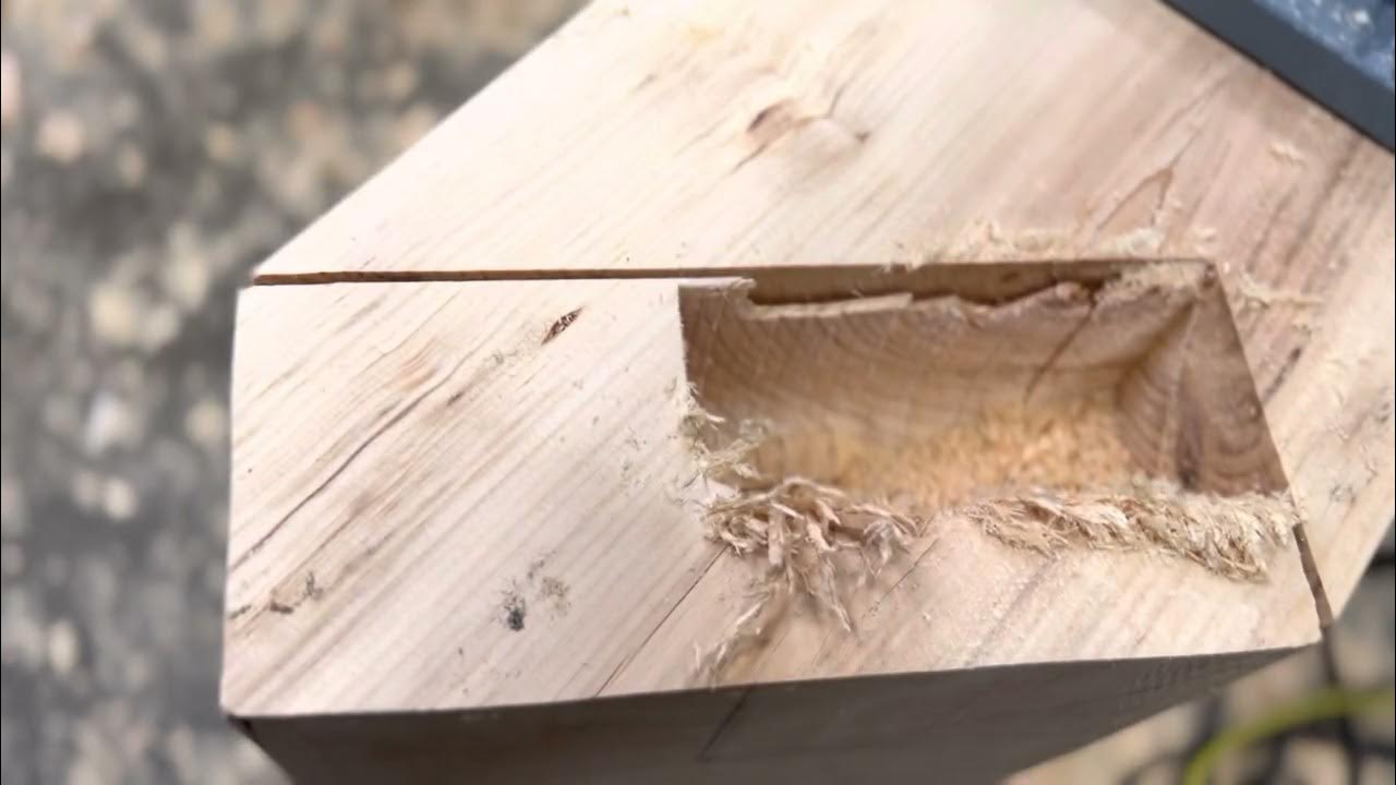 Timber Framing bird mouth rafter seat cut with Mafell mortiser YouTube