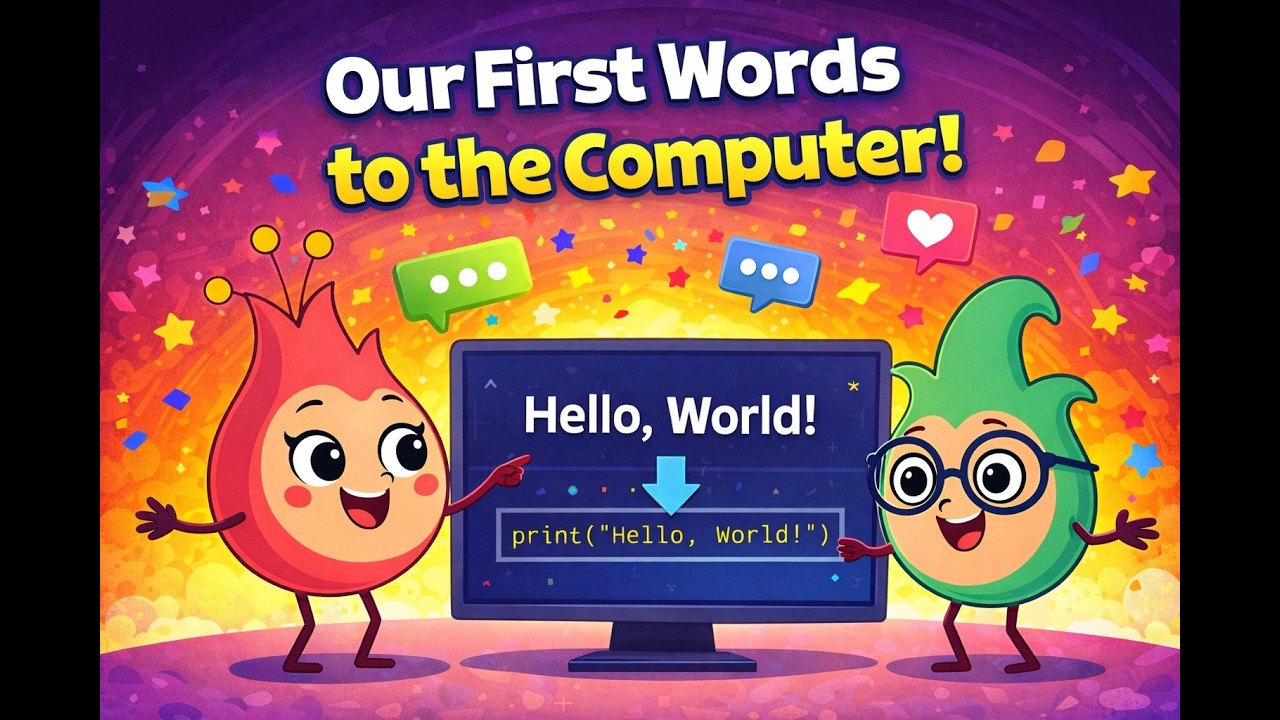 Lesson 3: Our First Words to the Computer! | Python for Kids - YouTube