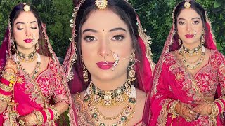 💕 PINK BRIDAL MAKEUP LOOK | SOFT GLAM INDIAN BRIDE ✨ screenshot 3
