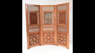 Damascan Inlay Screen Room Divider Arabic 1930s