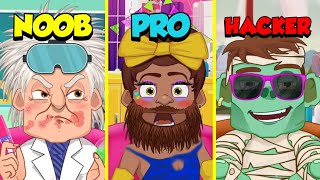 NOOB vs PRO vs HACKER in Makeover Games: Shave Salon screenshot 4