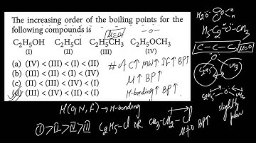 The increasing order of the boiling points for the following compounds i