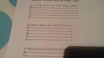 America A Horse With No Name Solo Guitar Tab, Tabbed by Darren Smithurst
