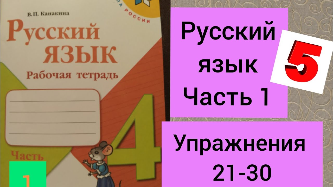 4 класс. Русский язык. Рабочая тетрадь. Канакина. Упражнения 21-30 ...