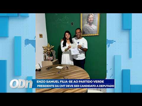 Enzo Samuel filia-se ao partido verde: Presidente da CMT deve ser candidato a deputado 06 04 2026