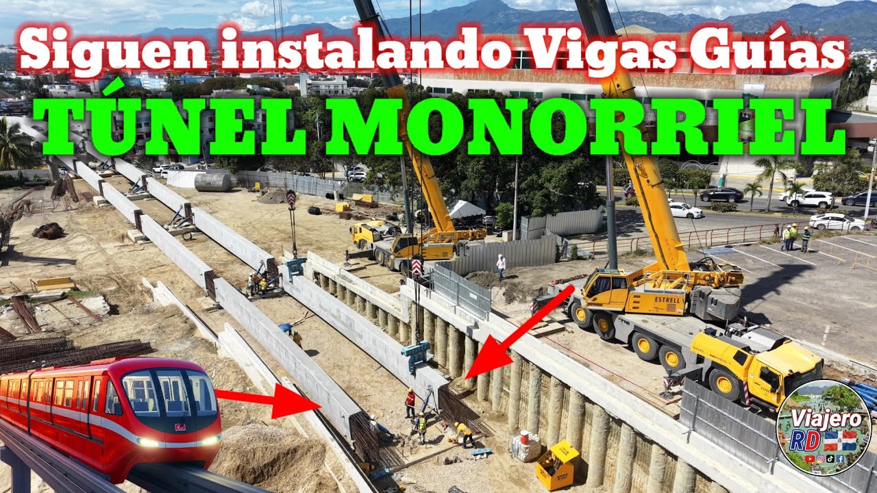 Continúan instalando Monovigas en el Túnel de Monorriel de Santiago 